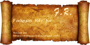 Fadgyas Réka névjegykártya